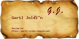 Gertl Jolán névjegykártya